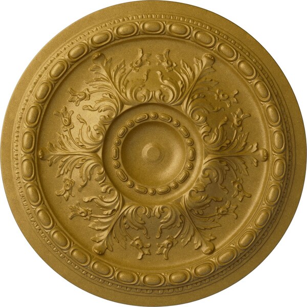 Ekena Millwork Stockport Ceiling Medallion (Fits Canopies up to 6 1/4"), Hnd-Painted Pharaohs Gold, 28"OD x 2 3/4"P CM28STPGS - main